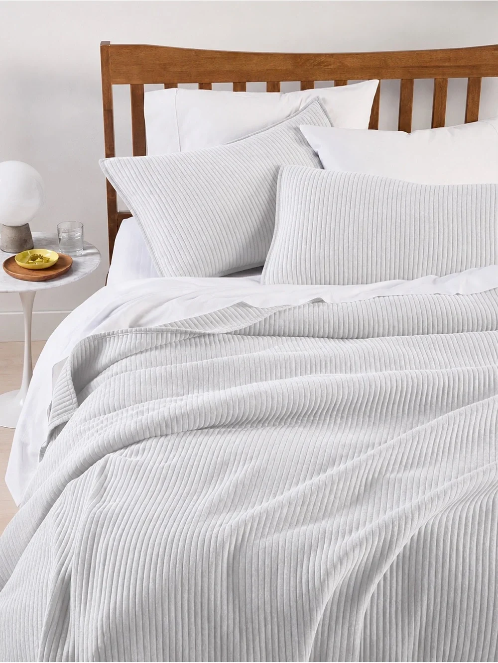 Arch Studio Jersey Quilt Set Heather White NWT $120